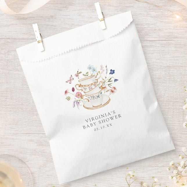 Bolsas de regalo para fiesta de té de bebé (Wildflower Baby Shower Tea Party Favor Bags by Painted Paperie
)
