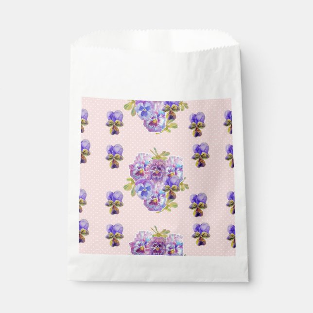 Bolsas de regalo para fiestas con flores de pensam (Anverso)