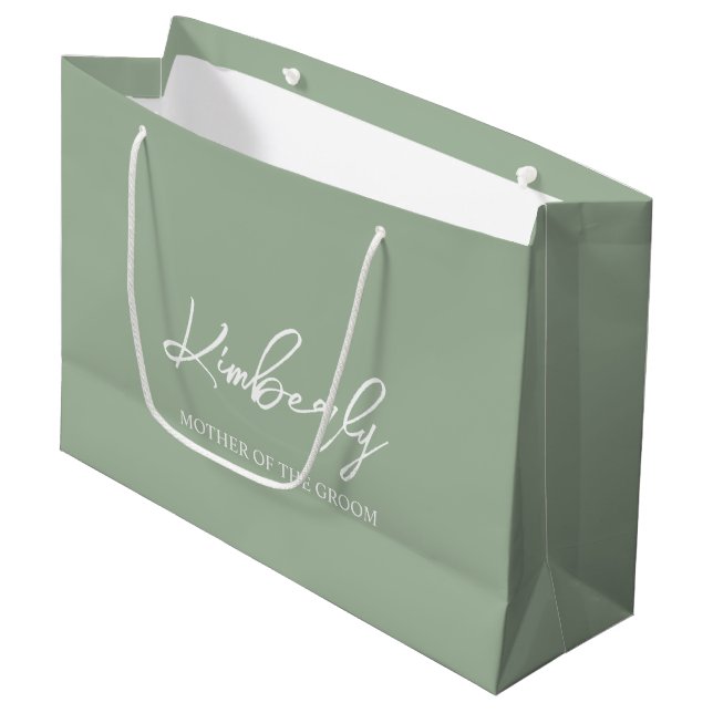 Bolsas de regalo personalizadas para boda en verde (Angulo Anverso)