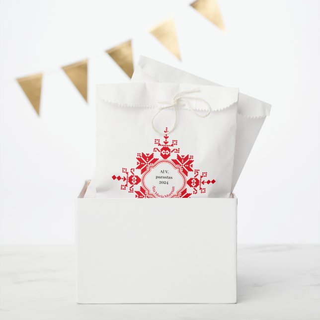 Bolsas de regalo rojas para parastas  (Fiesta)