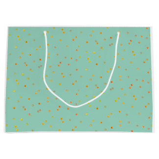 Bolsas de regalo - Verde con lunares dorados