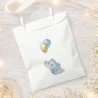 Bolsas de regalos azules de elefante para Baby Sho