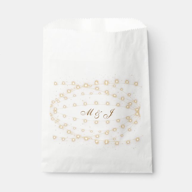 Bolsas de regalos de boda con luces de cuerda rúst (Anverso)