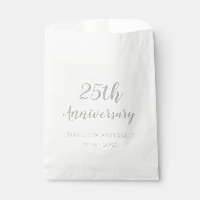 Bolsas de regalos de fiesta de papel del 25º anive (Anverso)