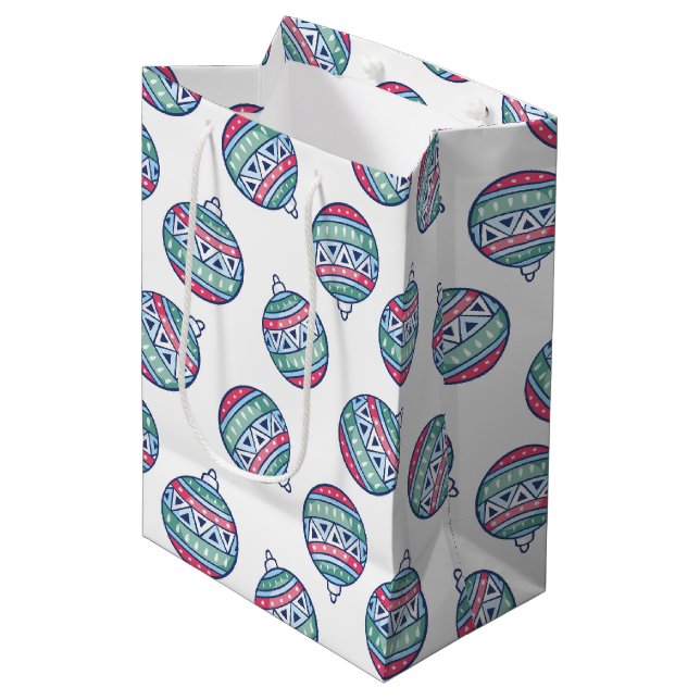 Bolsas de regalos de Navidad con bolas de Navidad  (Angulo Anverso)