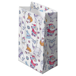 Bolsas de regalos de Navidad con Santa y animales