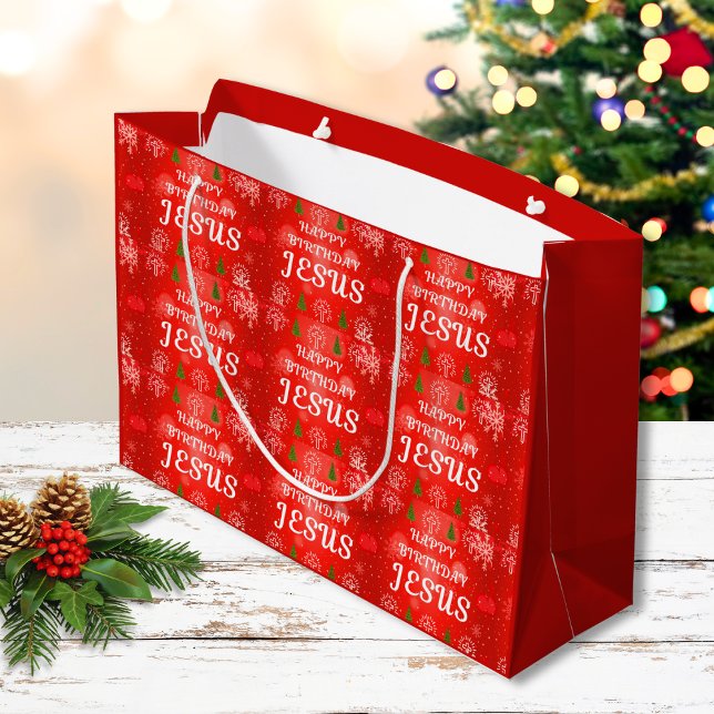 Bolsas de regalos de Navidad cristianas Feliz cump (Happy Birthday Jesus  Gift Wrap. Happy Birthday Jesus Gift Bags. Personalized Christian Gift Bags.)