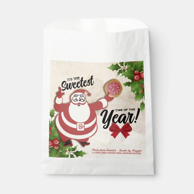 Bolsas de regalos de panadería galletas de Navidad (Anverso)