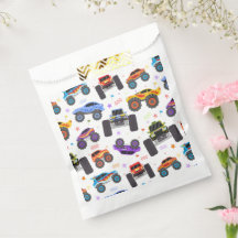 Bolsas de regalos para fiesta de camiones monstruo