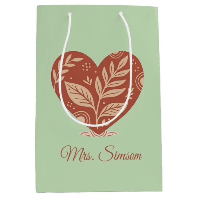 Bolsas de regalos personalizadas para maestros Cor (Anverso)