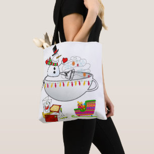 Bolsas de té de las mujeres de navidad con muñecas