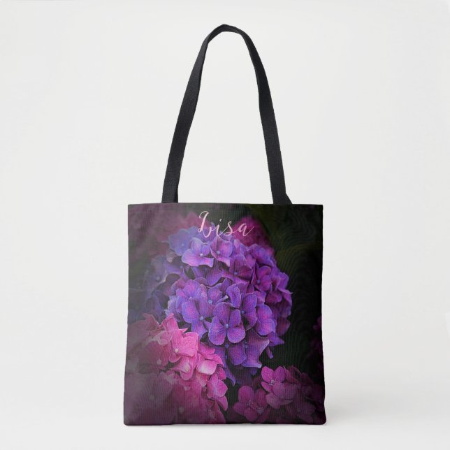 Bolsas de té personalizadas - Hydrangea rosa y púr (Anverso)