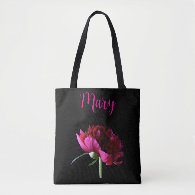 Bolsas de té personalizadas - Peonía rosa (Anverso)