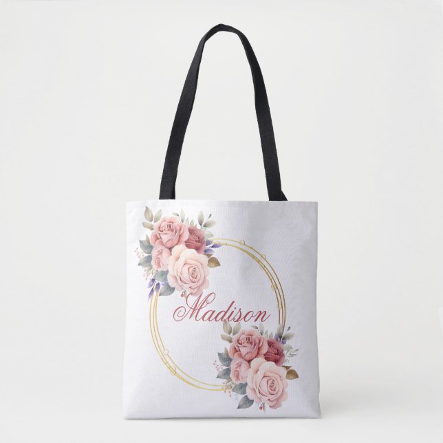 Bolsas de tocador de flor rosa (Anverso)