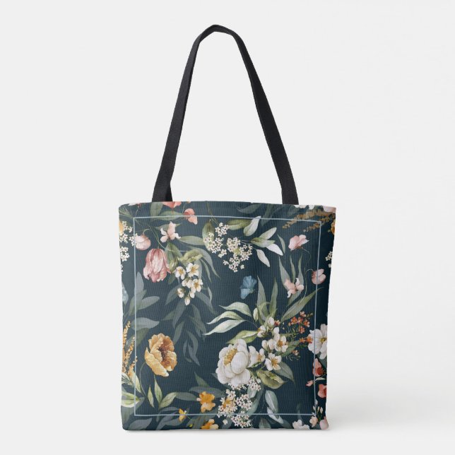 Bolsas de tocador personalizadas: patrón floral (Reverso)