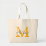 Bolsas de tograma gris y amarillo personalizadas<br><div class="desc">Nombra personalizada bolsa de tote con monograma gris y amarillo Diseño elegante con iniciales de letras monogramadas. Idea de regalo de favores íntimos para la novia y el séquito de la novia; chicas de flores, criada de honor, matrona de honor, madre de la novia, madre del novio y dama de...</div>