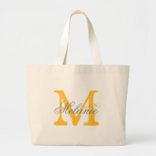Bolsas de tograma gris y amarillo personalizadas
