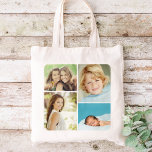 Bolsas De Tote De Collage de fotos De Familia pers<br><div class="desc">Bolso de teta personalizado lindo con un collage cuadrado de 4 fotos de la familia de su personalizado. Haga clic en Personalizar para mover las fotos,  agregar texto y crear su propio diseño único. ¡Gran regalo para la familia,  amigos,  padres y abuelos!</div>