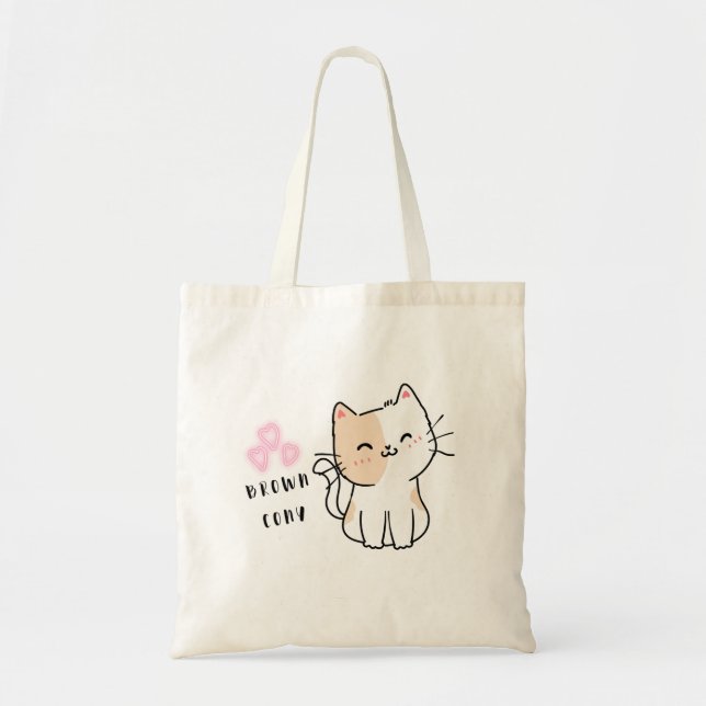 Bolsas De Tote De Diseño Pinky Cat (Frente)