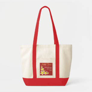 Bolsas De Tote De Impulso Floral De Plumeria Rosa