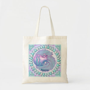 Bolsas de tote de personalizado de cumpleaños Aqua