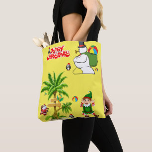 Bolsas de tote para mujeres navidades, Beach Santa