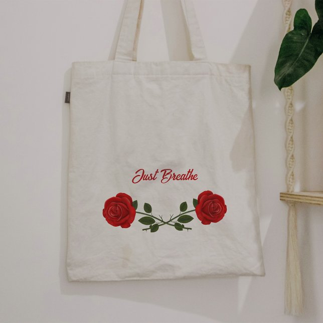 Bolsas de tote rojas modernas (Modern red rose Tote Bags
)