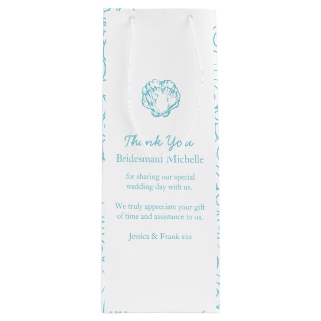 Bolsas de vino personalizadas de casamiento azul (Anverso)