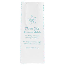 Bolsas de vino personalizadas de la boda azul de l