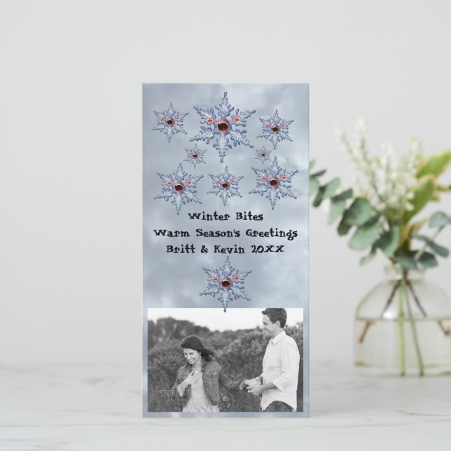 Bolsas de zombis de nieve y tarjeta fotográfica pa (Anverso de pie)