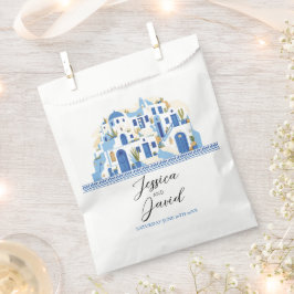 Bolsas Favor de Boda Santorini Grecia Azul Blanco