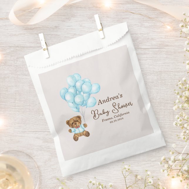 Bolsas favoritas de Baby Shower Bear Blue Bear par (Cortado)