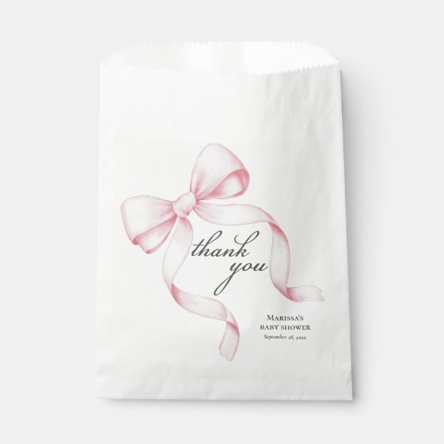 Bolsas favoritas de Baby Shower de color rosa (Anverso)