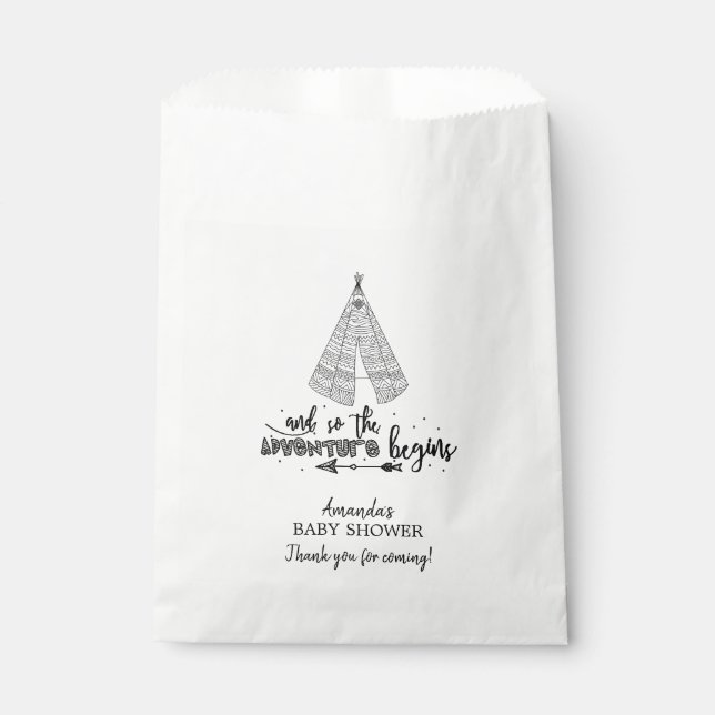 Bolsas favoritas de Baby Shower tribal Teepee (Anverso)