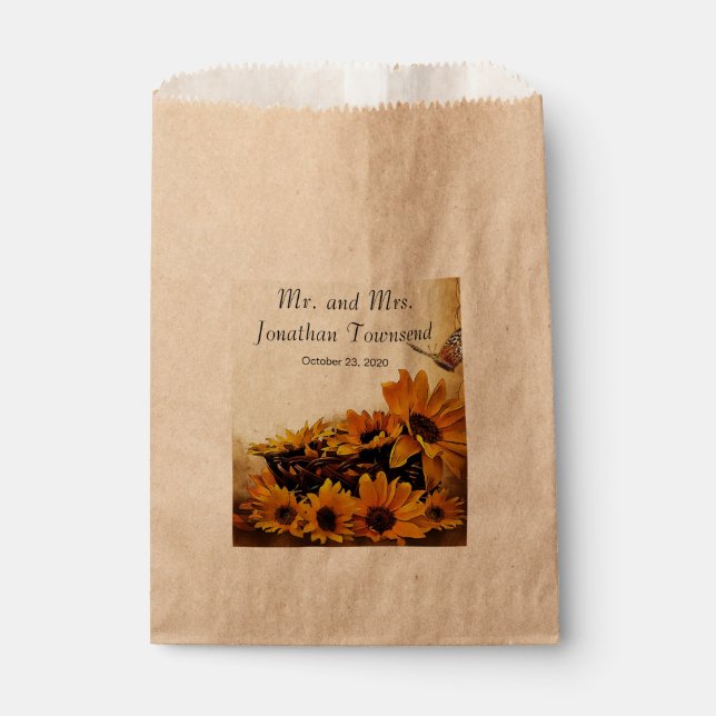 Bolsas favoritas de boda de otoño personalizadas (Anverso)