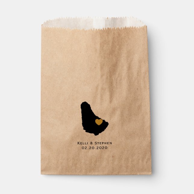 Bolsas favoritas de bodas de Barbados, bolsas de á (Anverso)