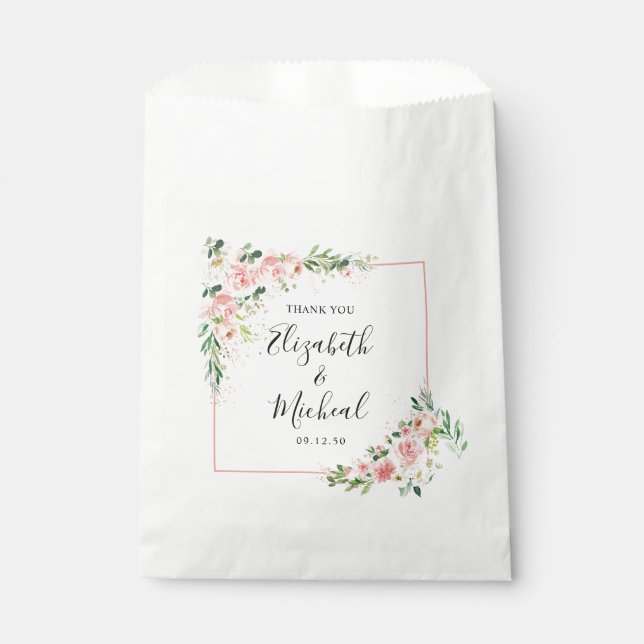 Bolsas favoritas de bodas de rosas rosadas de Rubo (Anverso)