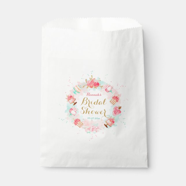 Bolsas favoritas de ducha de cordero de flores ros (Anverso)