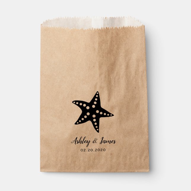 Bolsas favoritas de la boda de Starfish para galle (Anverso)