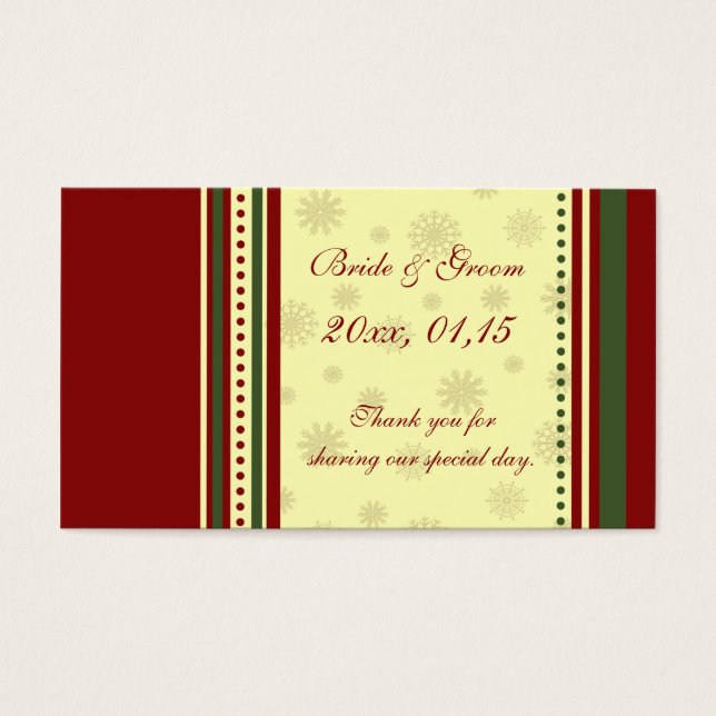 Bolsas favoritas de la boda invernal de los copos  (Frente)