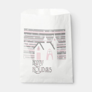 Bolsas favoritas - Escena de invierno rosa y gris