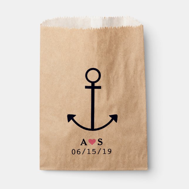 Bolsas Nautical Anchor Wedding Favor Bags Personal (Anverso)