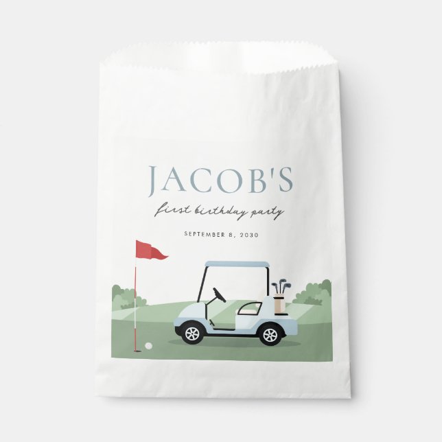 Bolsas Par-tee Favor de Cumpleaños de Golf (Anverso)