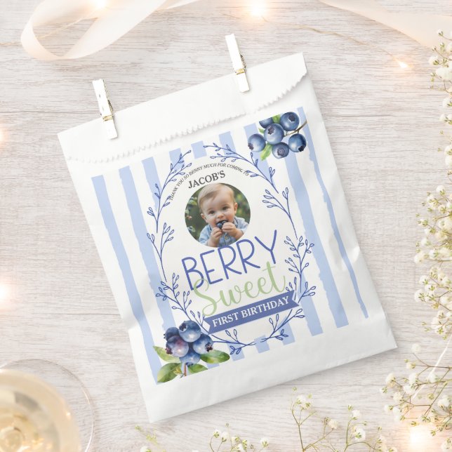 Bolsas personalizado Blueberry Photo Favor (Cortado)