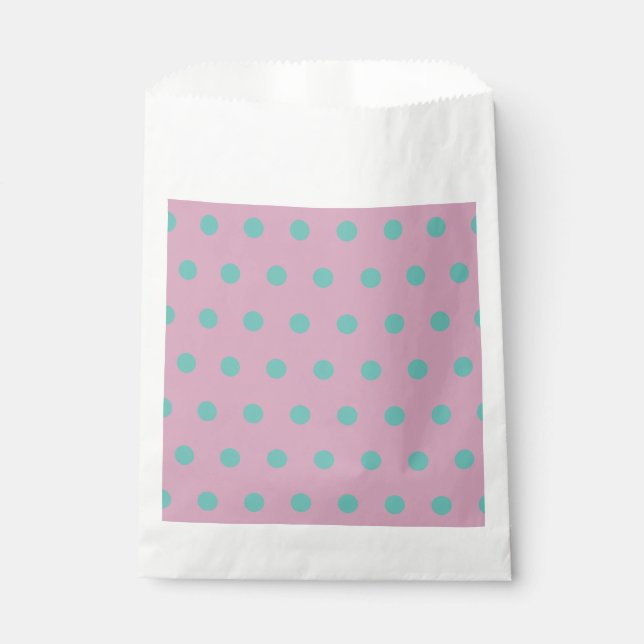 Bolsas Polka Dot Favor (Rosa y Aqua) (Anverso)