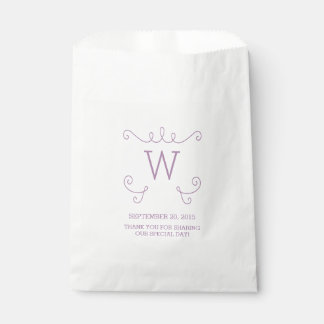 Bolsas Purple Whimsical Flourish Monograma Favorit
