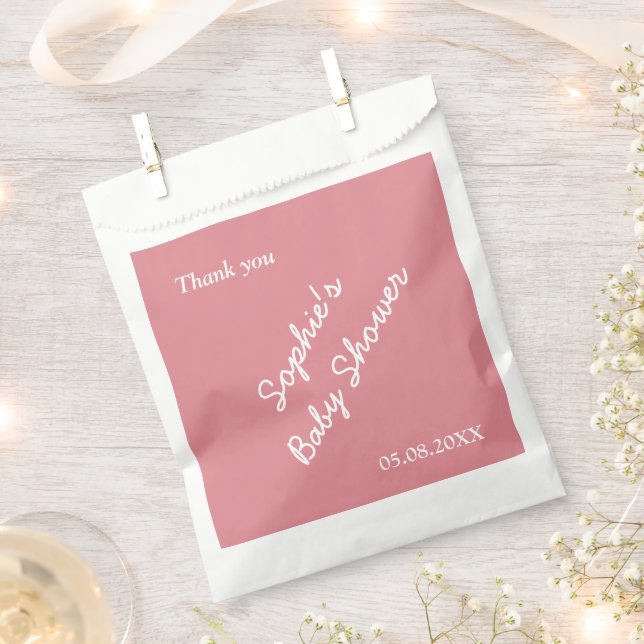 Bolsas Rubor Pink Baby Shower Favor (Cortado)