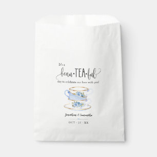 Bolsas Tea Favor Bags Blue floral de la bolsa de l