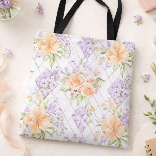 Bolsas Totales Florales Peach Roses Lavender Cotta
