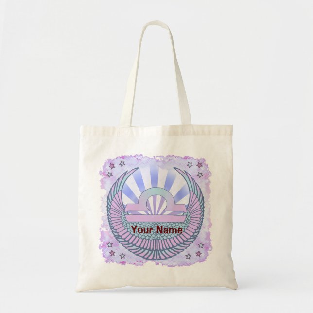 Bolsas tote de cumpleaños de Libra (Frente)